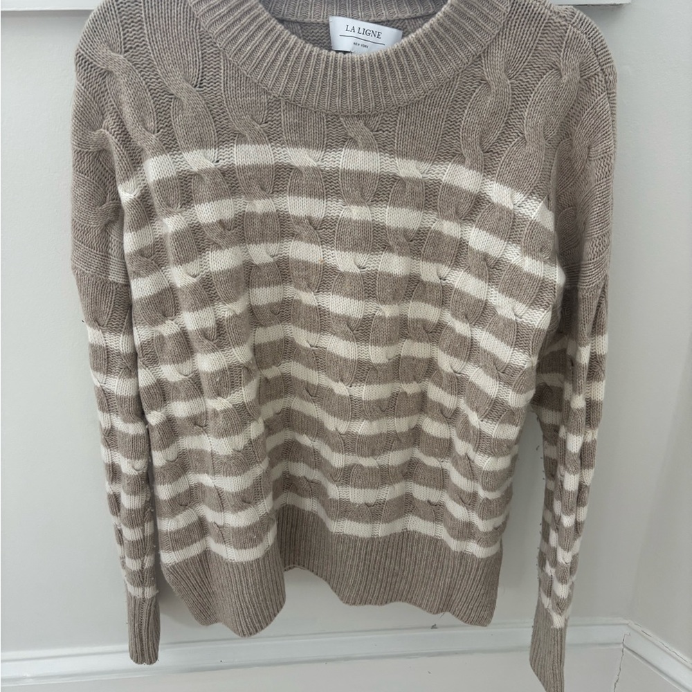 La Ligne Brown and Cream Striped Sweater Women’s size S. Good condition